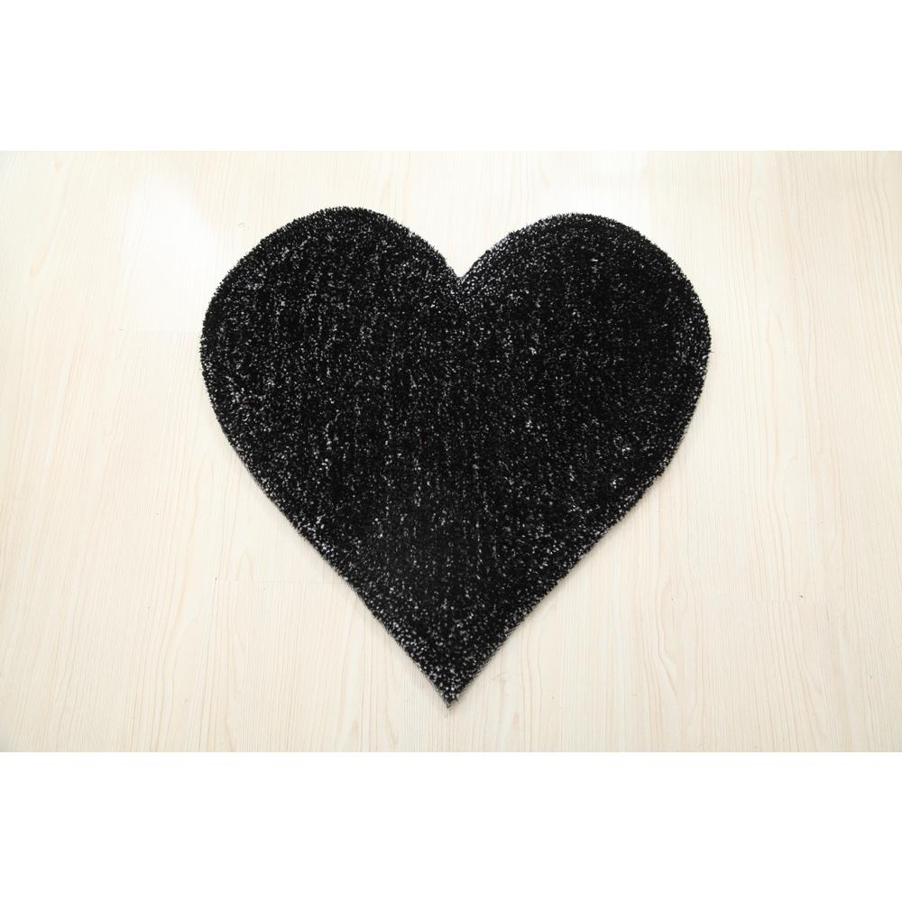 HEART BLACK/WHITE 2'4 X 2'4. Picture 1