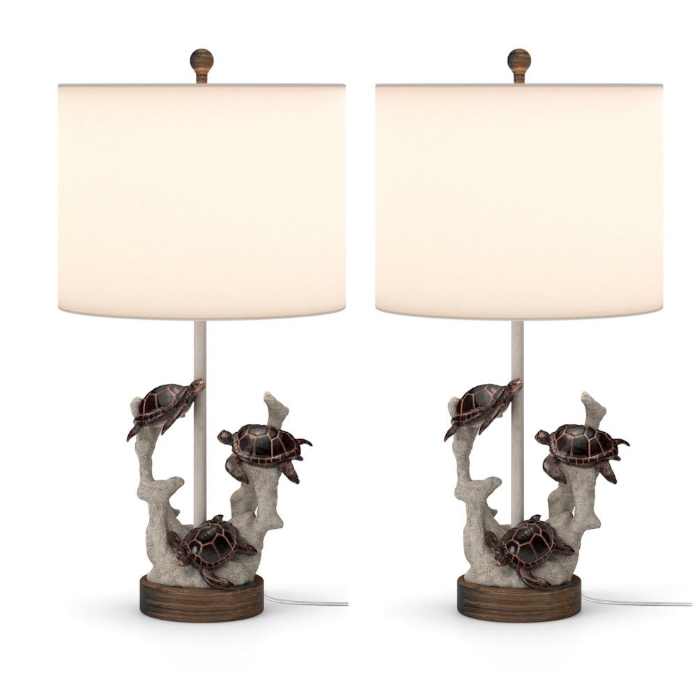 Turtles 27"  Coral Polyresin, (Set of 2). Picture 1