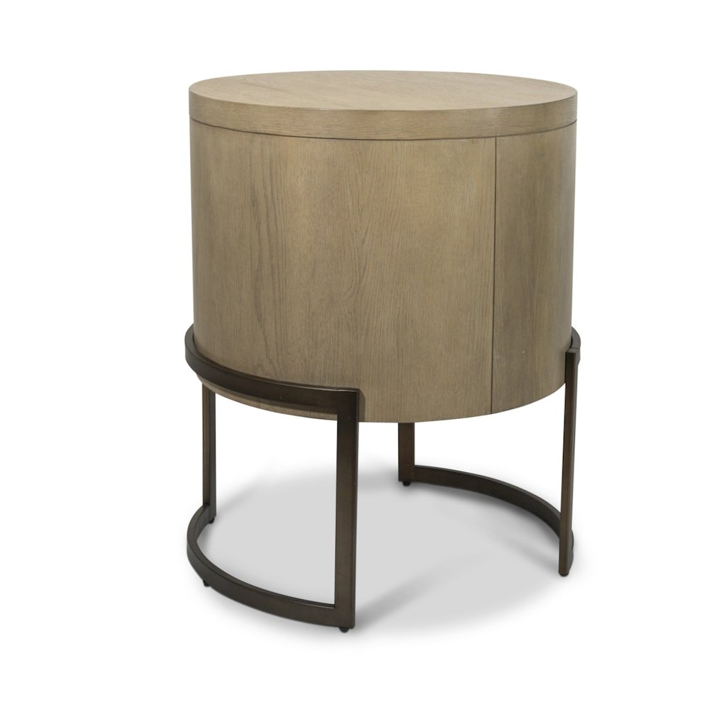 Rio Vista - Woven 2 Drawer Round Accent Nightstand - Muted Earth Tones and Clay. Picture 4