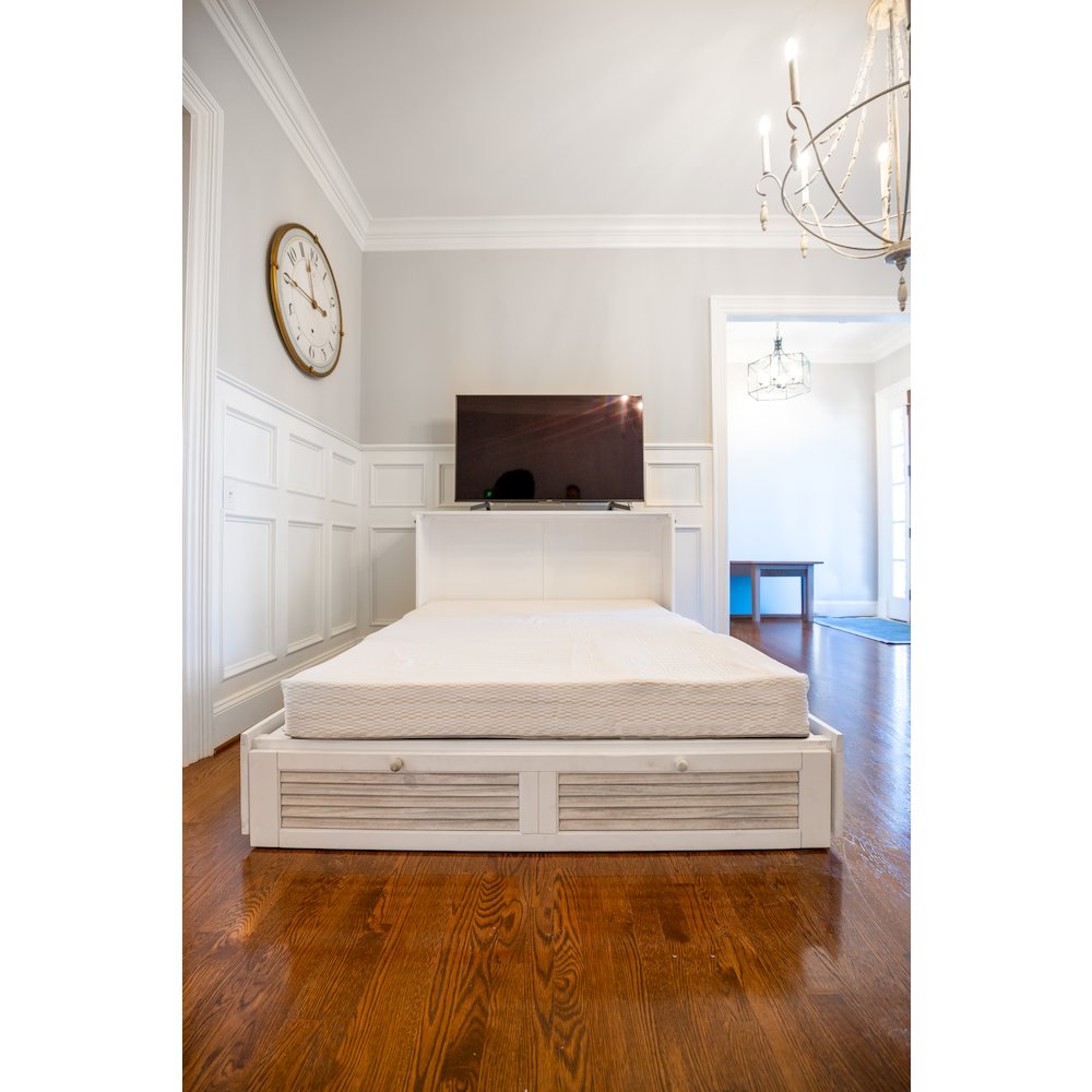 Islamorada - Queen Size Cabinet Bed with Mattress - Dapple Grey and Blanc Finish. Picture 8