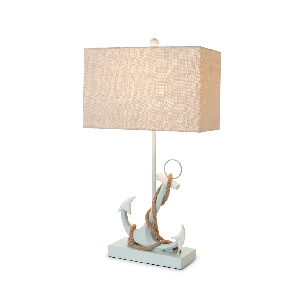 Anchor 28" Distressed Blue Polyresin Coastal Table Lamp, (Set of 2). Picture 4