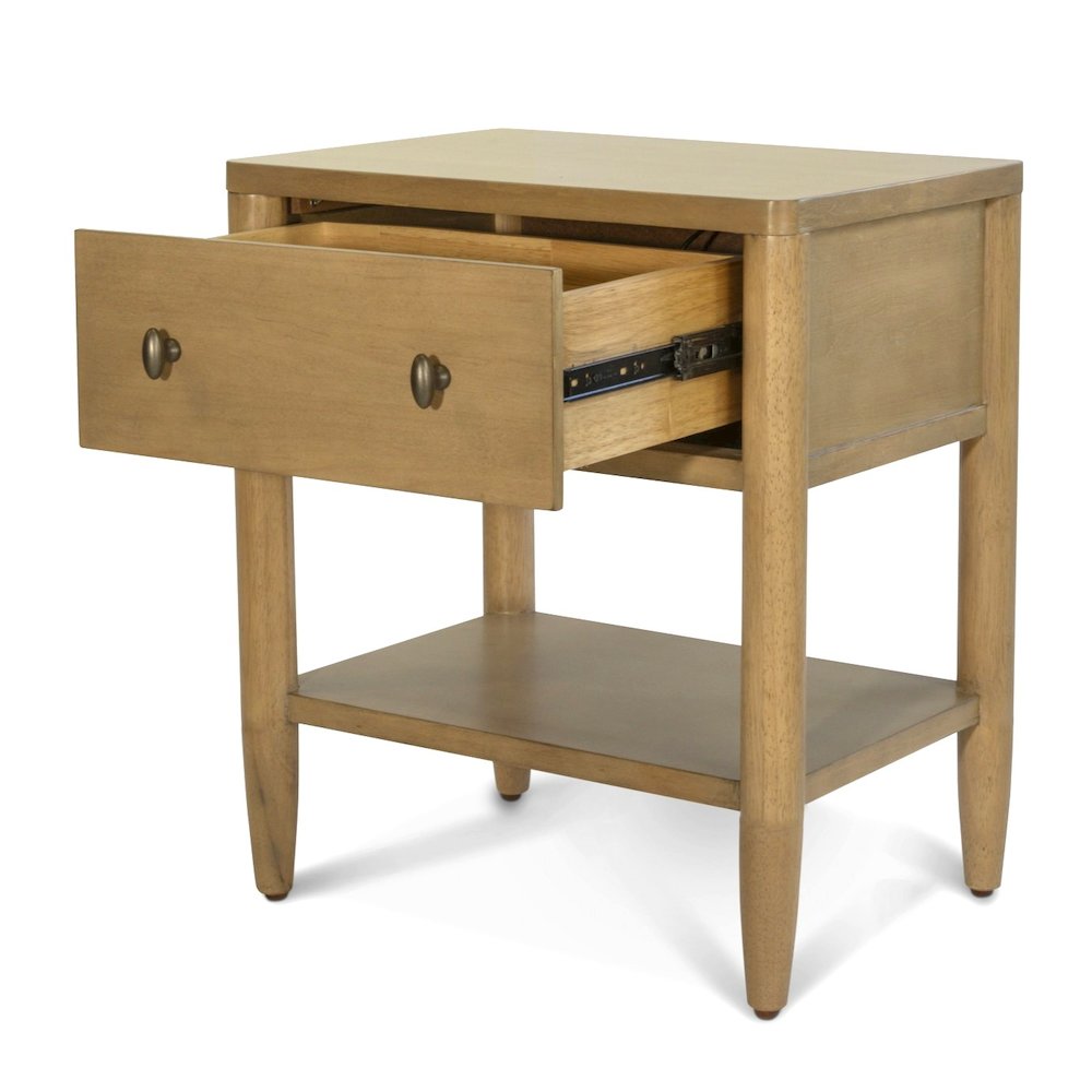 Chatham - 1 Drawer Nightstand with USB-A and USB-C Port - Warm Maple Finish. Picture 3