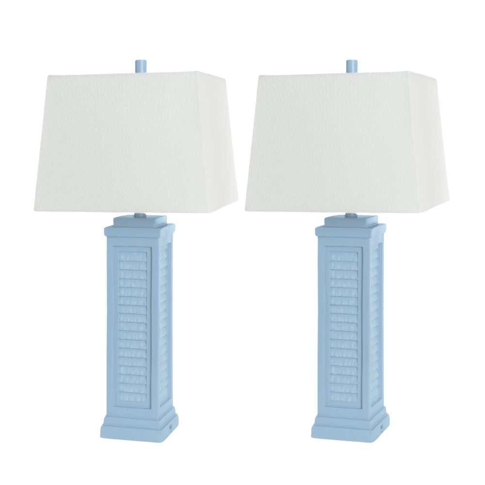 Shutter - 32" Table Lamp with USB - Set of 2 - Blue Finish. Picture 1