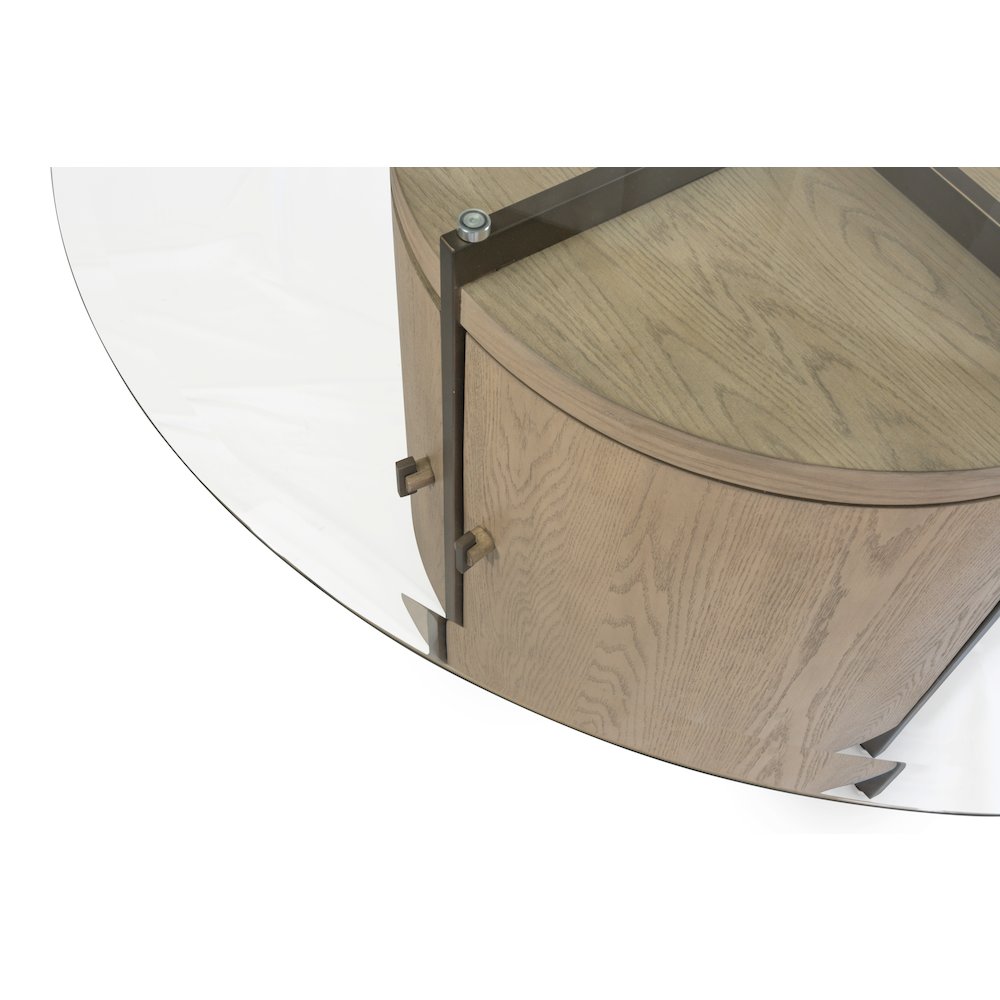 Rio Vista - 54" Round Dining Table with Storage - Muted Earth Tones and Clay. Picture 15