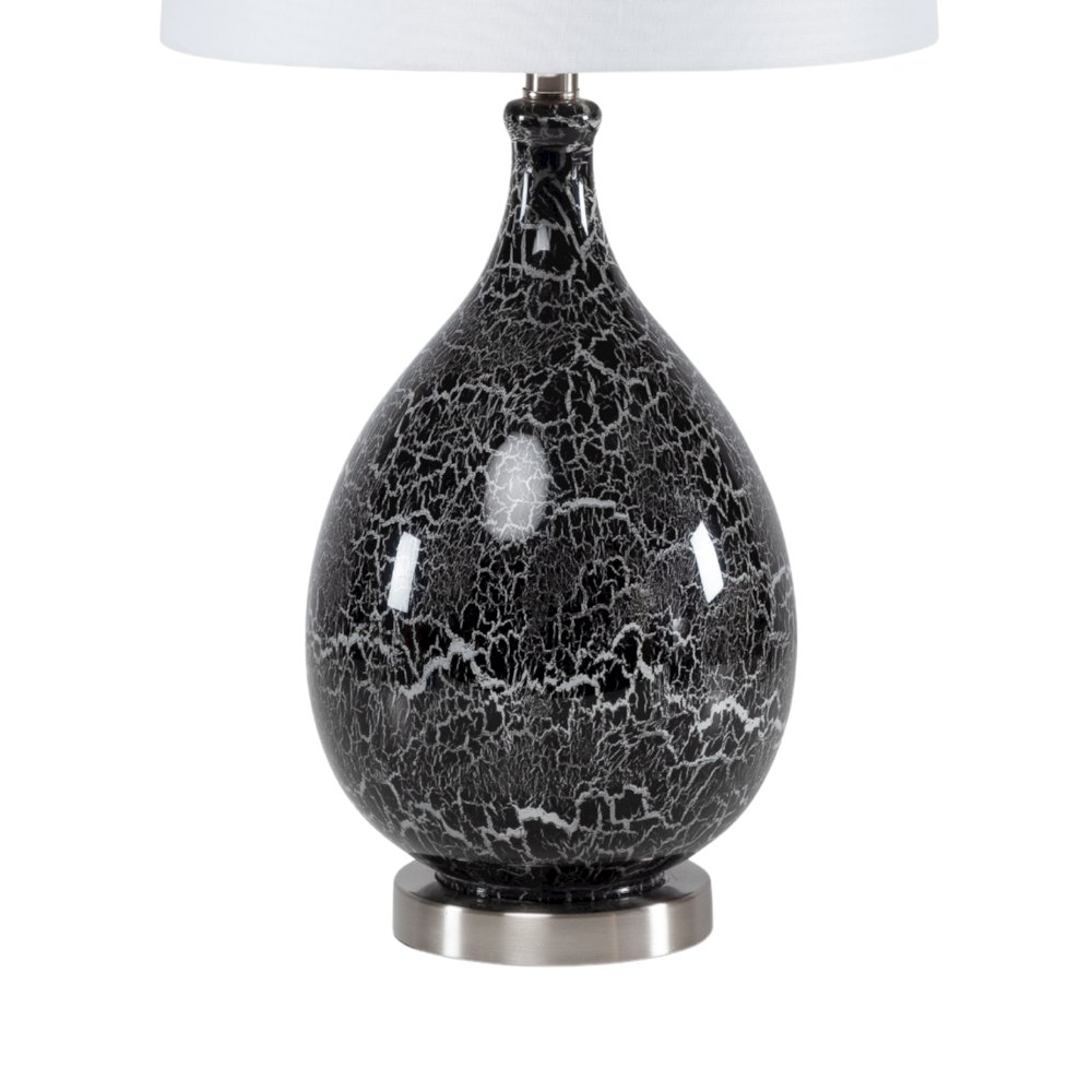 Quinn 28" Grey-Silver Glass Table Lamp, (Set of 2). Picture 5