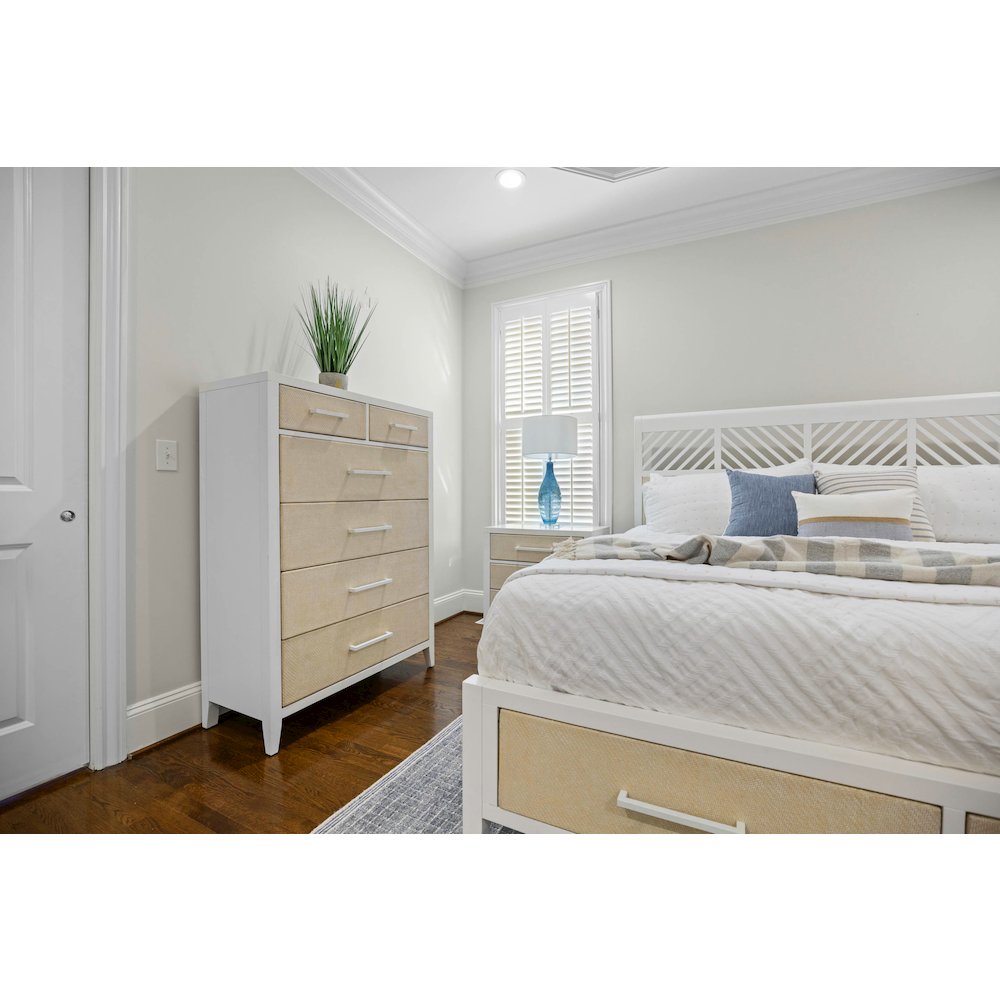 Miramar 6 Drawer Woven Chest Sand and Stark White Finish. Picture 10