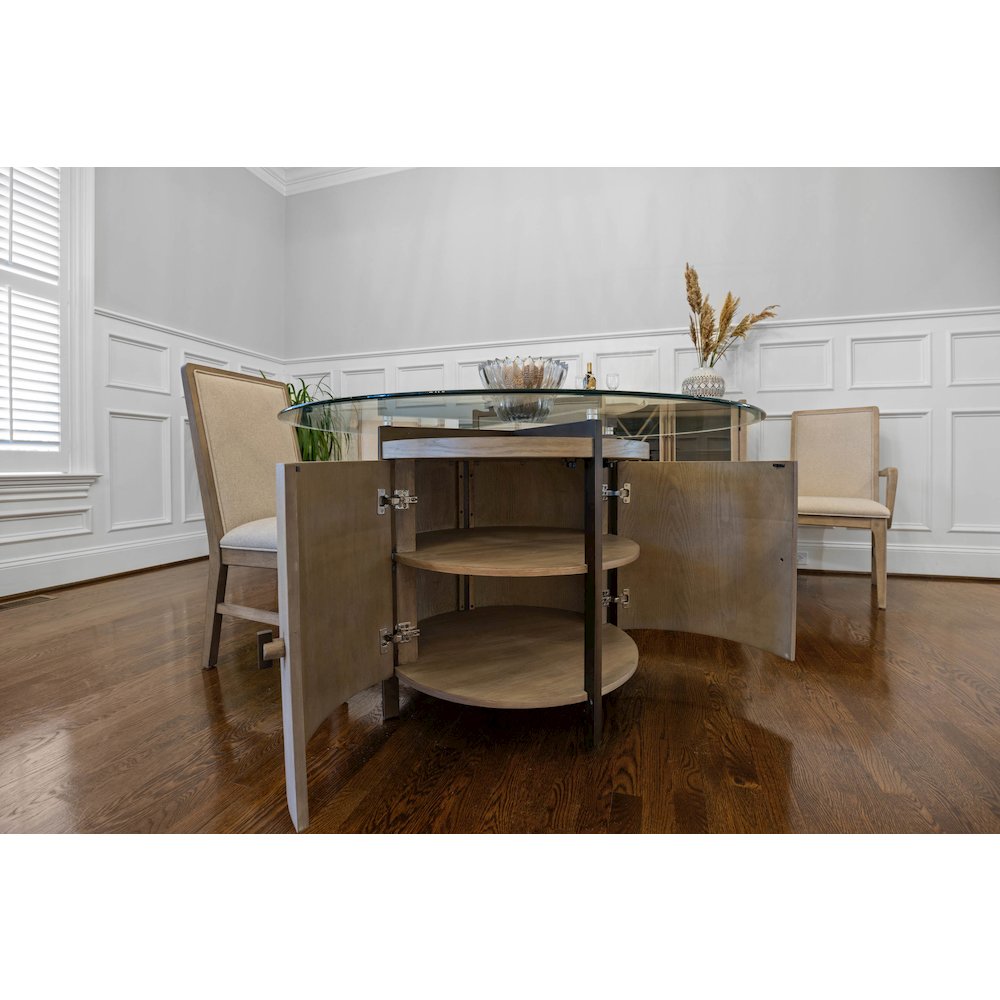 Rio Vista - 54" Round Dining Table with Storage - Muted Earth Tones and Clay. Picture 18