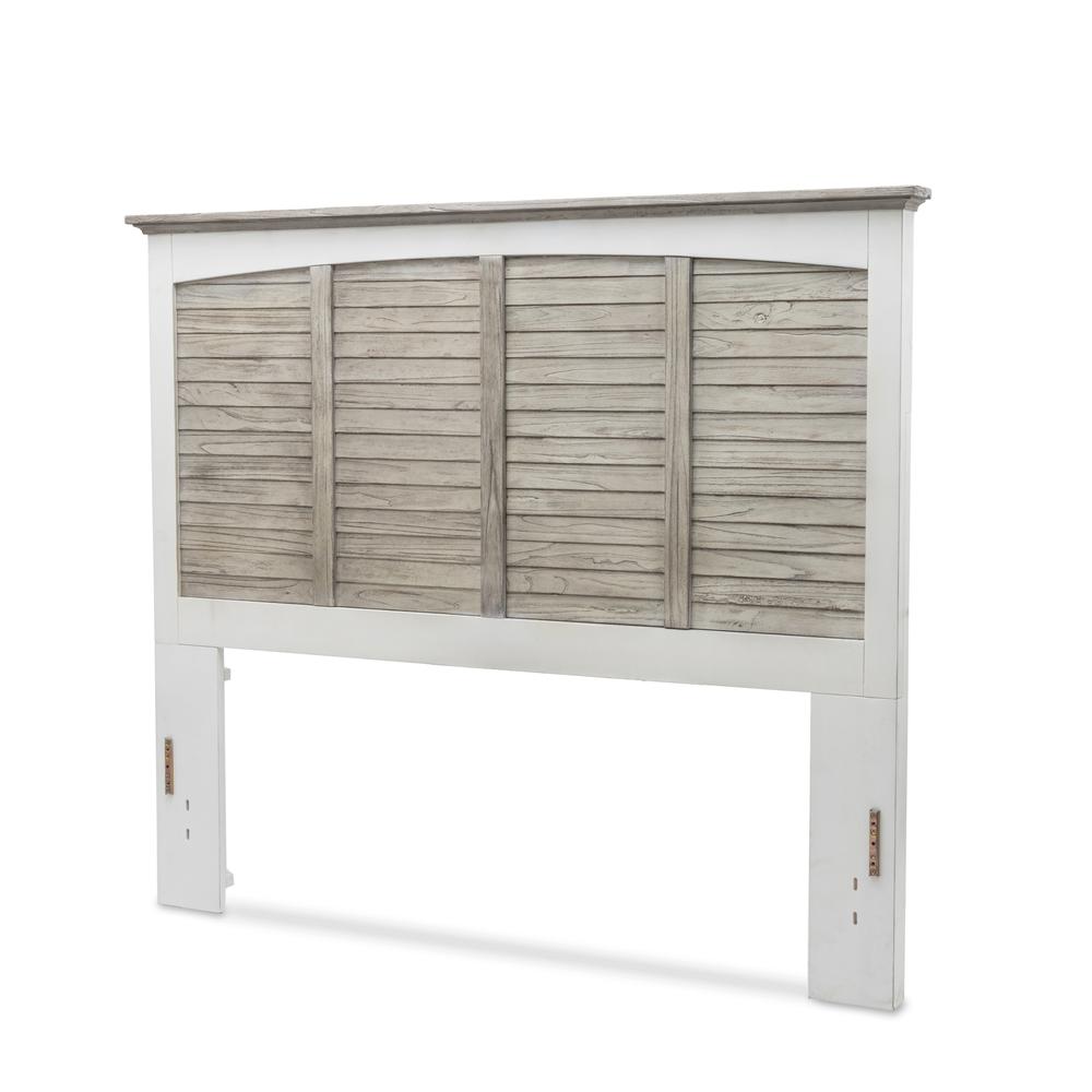 Islamorada - Headboard - Queen - Dapple Grey and Blanc Finish. Picture 1