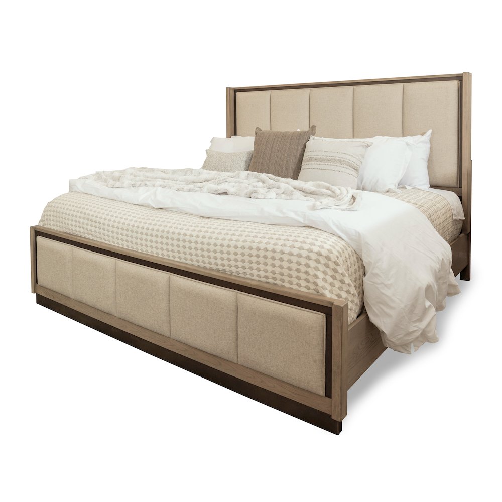 Rio Vista Upholsteredolstered Queen Bed. Muted Earth Tones and Clay Finish. Picture 2