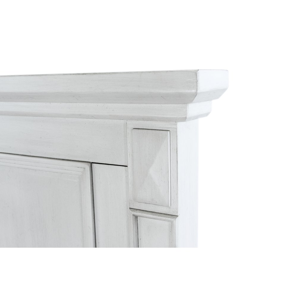 Point Breeze - Bed - King - Fresh White with Soft Grey Glaze Finish. Picture 4