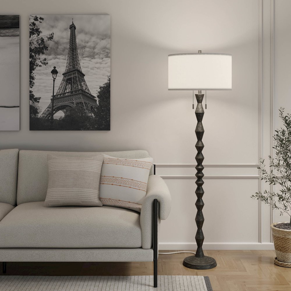 Zenith - 66" Floor Lamp - Black Finish. Picture 6