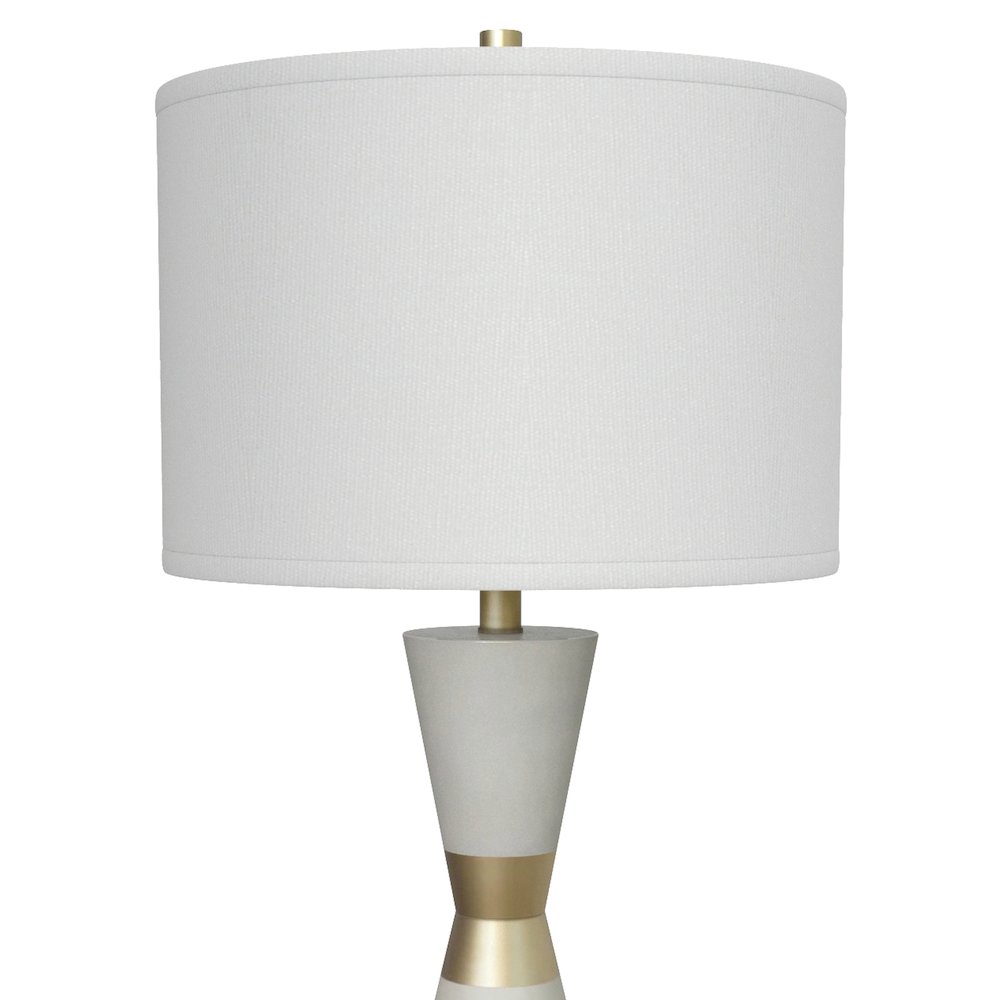 Hourglass - 30.5" Resin and Metal Table Lamp - Set of Two - White, Gold Finish. Picture 2