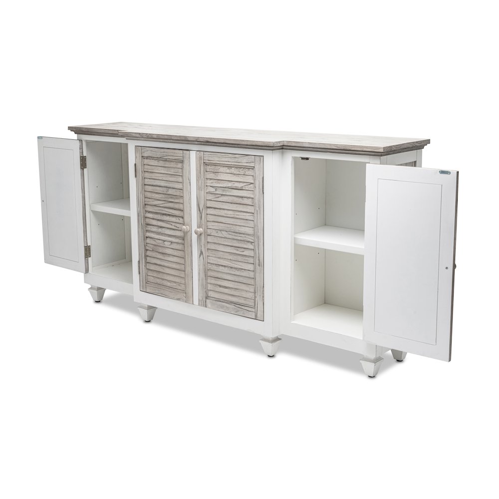 Islamorada - 4-Door Credenza - Dapple Grey and Blanc Finish. Picture 4