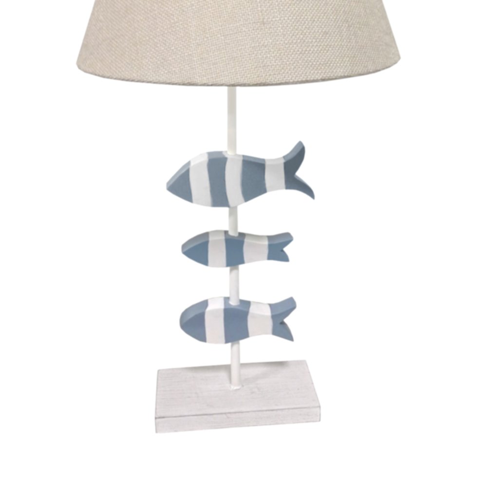 School of Fish 28” Resin 3-Fish Table Lamp, Blue and White, (Set of 2). Picture 3