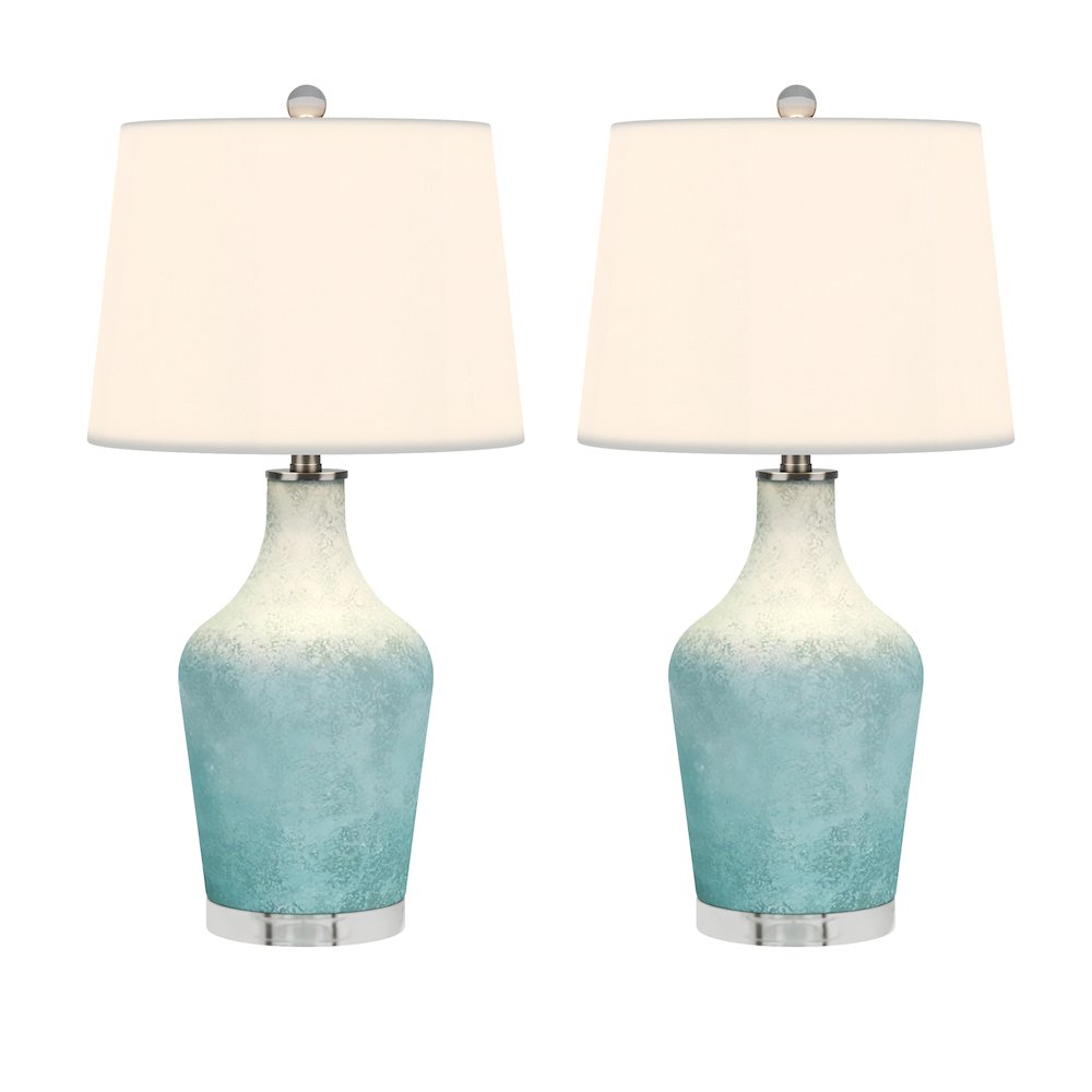 Mist - 25" Glass Table Lamp - Set of 2 - Aqua Finish. Picture 6