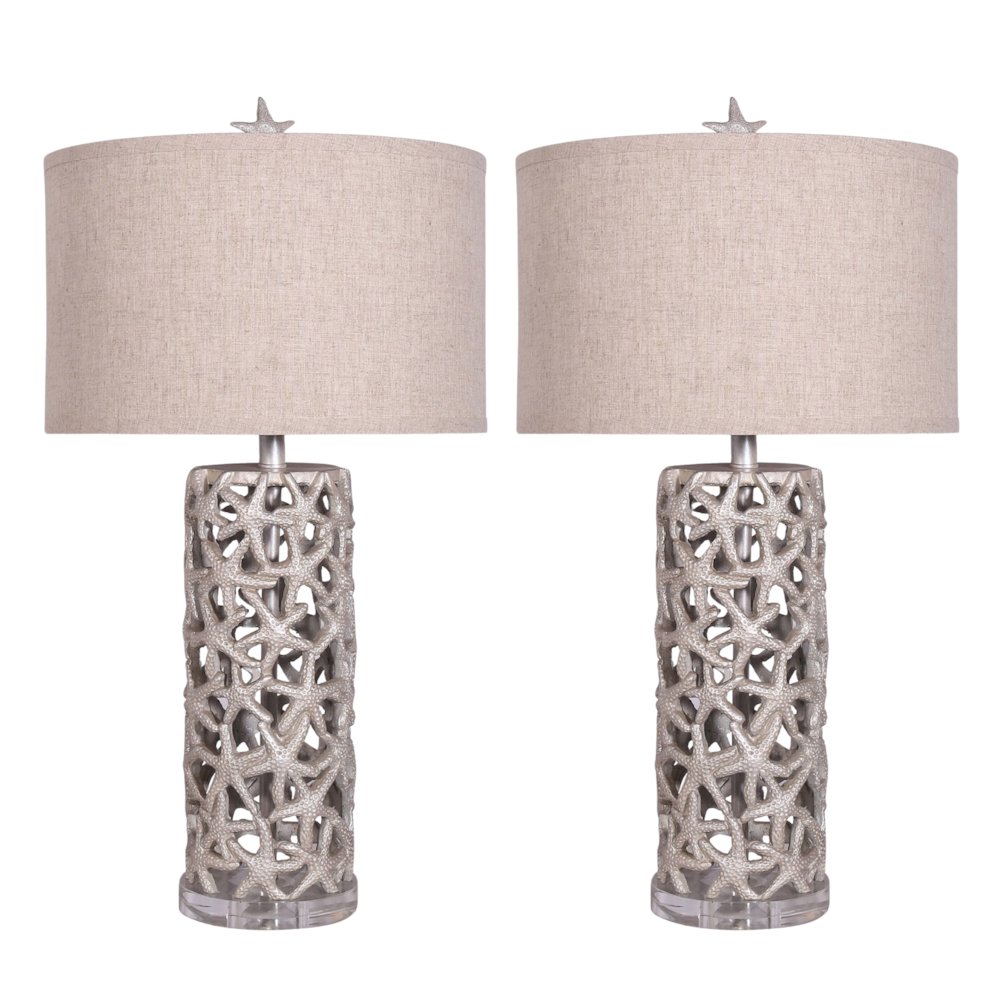 Darla - 30" Poly Star Table Lamp - Set of 2 - Beige Finish. Picture 1