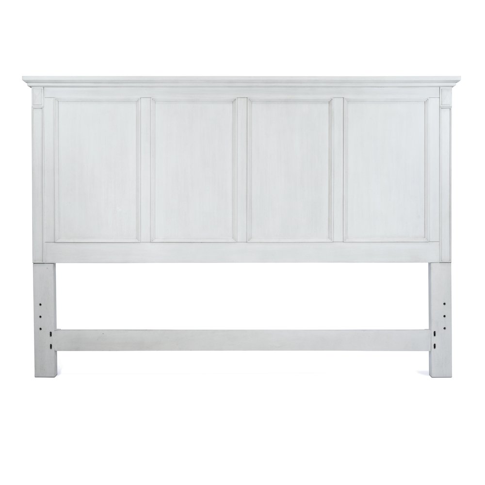 Point Breeze - Bed - King - Fresh White with Soft Grey Glaze Finish. Picture 3