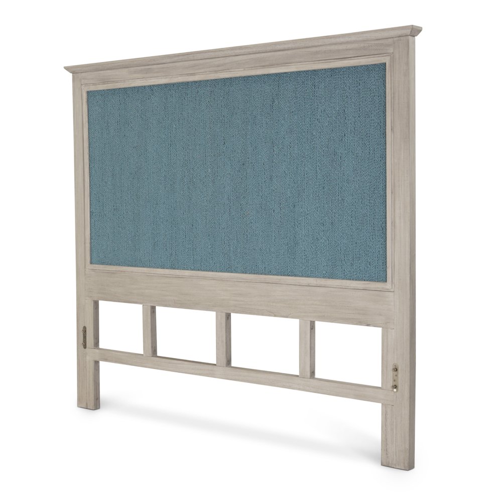 Ocean Isles Twin Woven Headboard Ocean Blue and Aged Ivory Finish. Picture 1