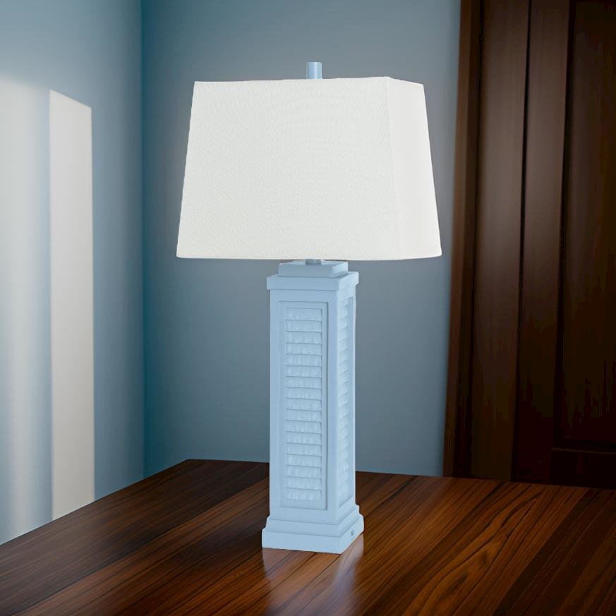 Shutter - 32" Table Lamp with USB - Set of 2 - Blue Finish. Picture 2