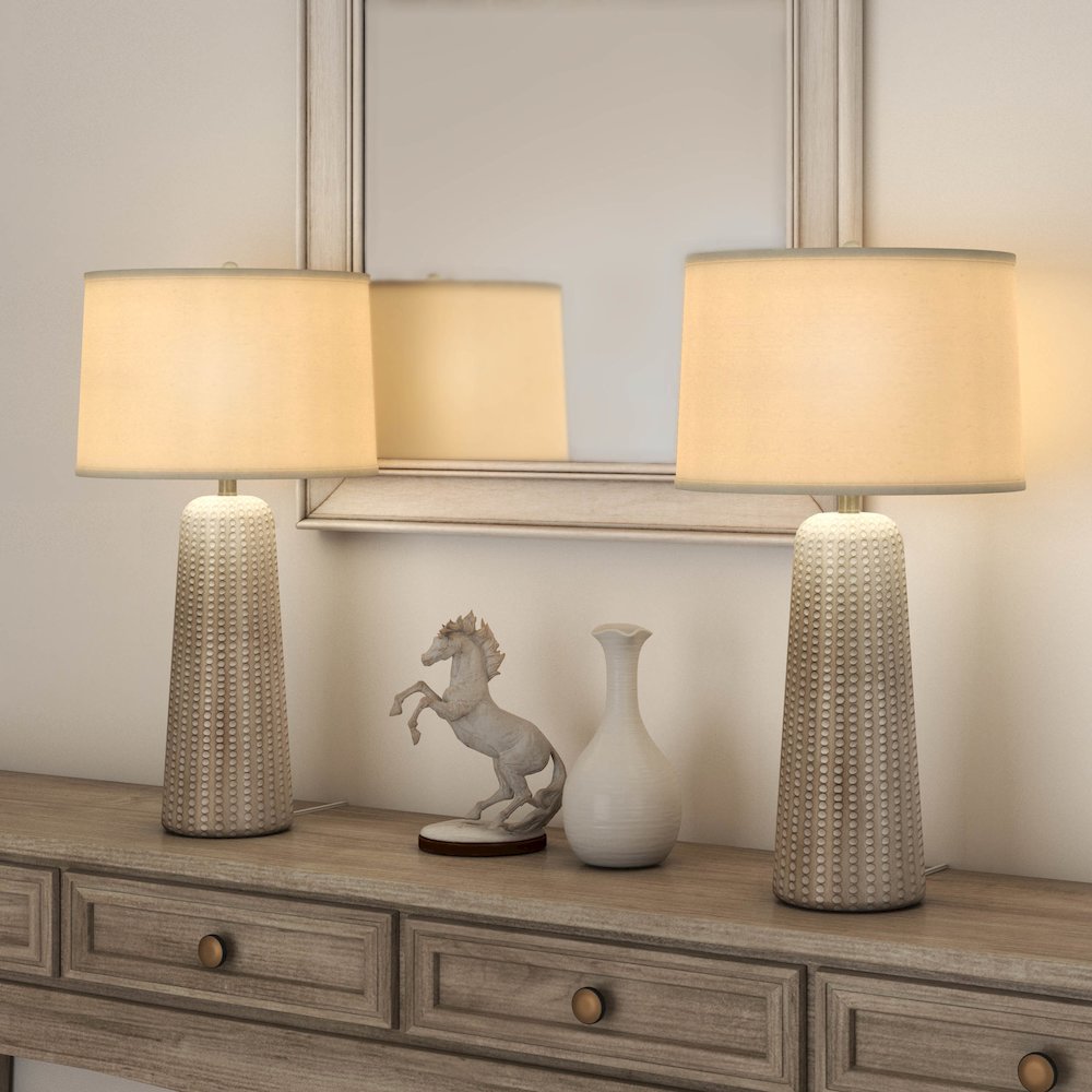 Marissa - 31" Resin Table Lamp - Set of 2 - Beige Finish. Picture 4