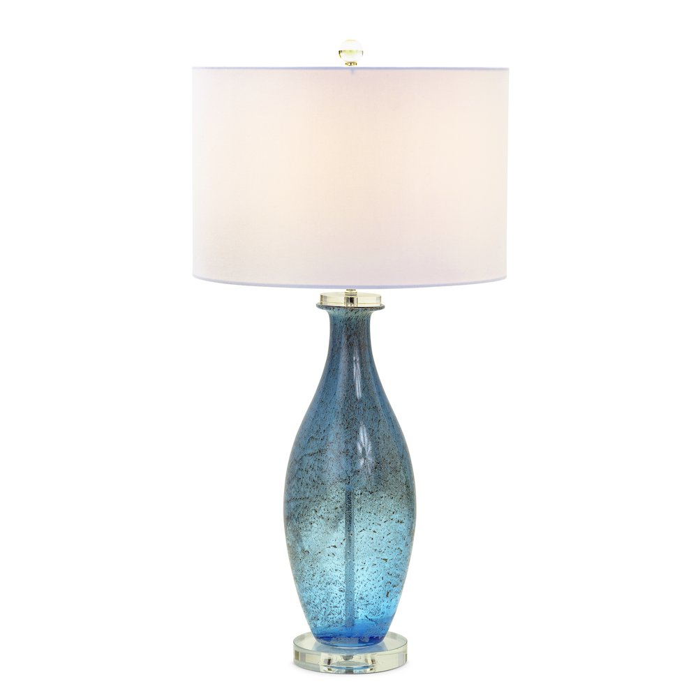 Everly - 30" Blue Tone Art Glass with Crystal Base - Set of 2 - Blue Finish. Picture 5