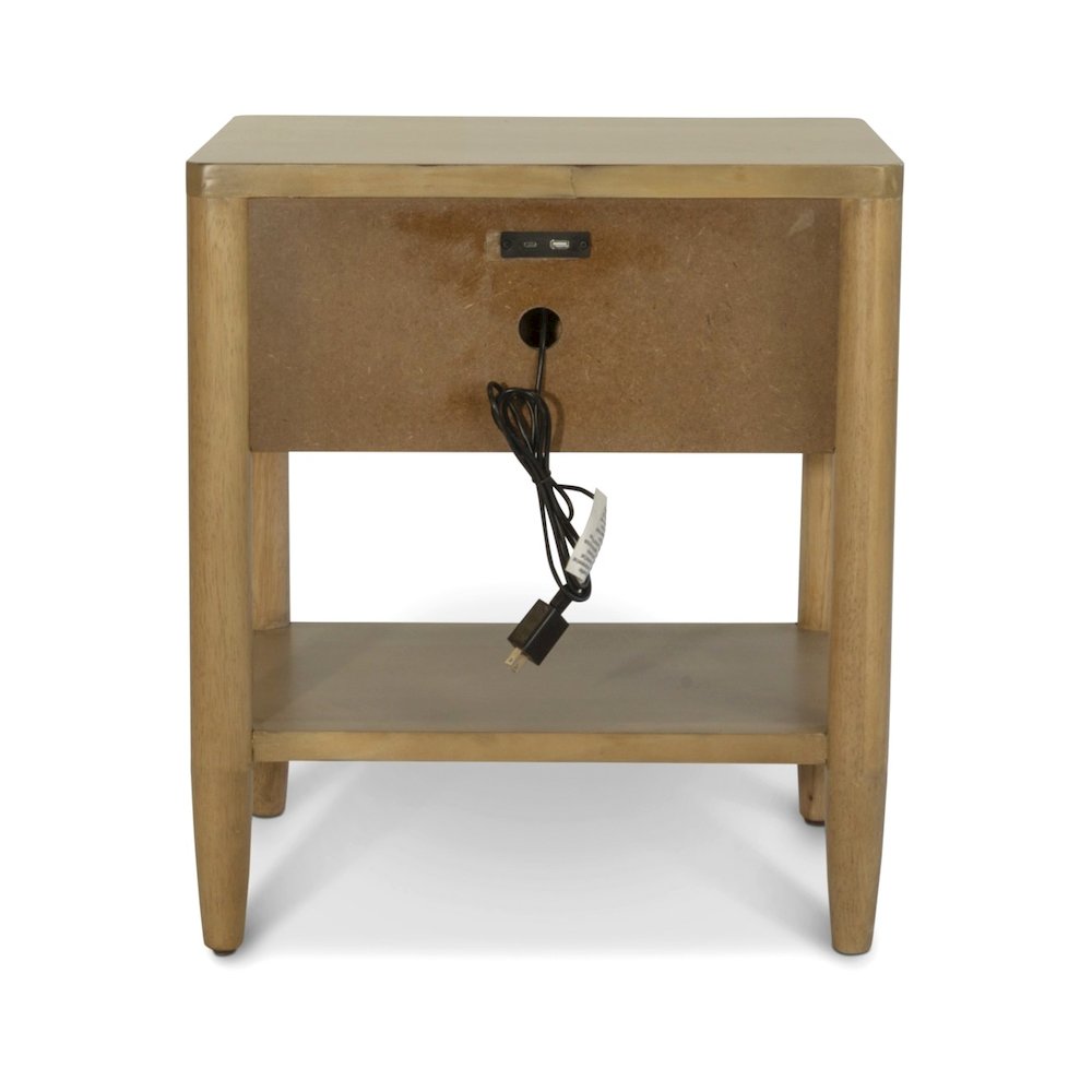 Chatham - 1 Drawer Nightstand with USB-A and USB-C Port - Warm Maple Finish. Picture 5