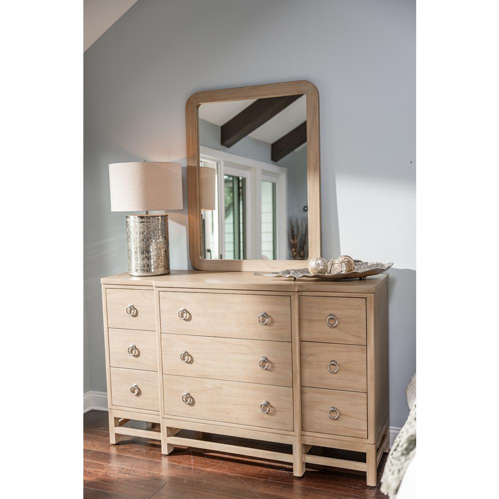 Monterey - Rectangular Wall Mirror - Sandstone Finish. Picture 2