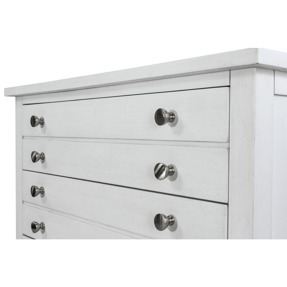 Point Breeze - 3 Drawer Bachelor's Chest - Fresh White with Soft Grey Glaze. Picture 5