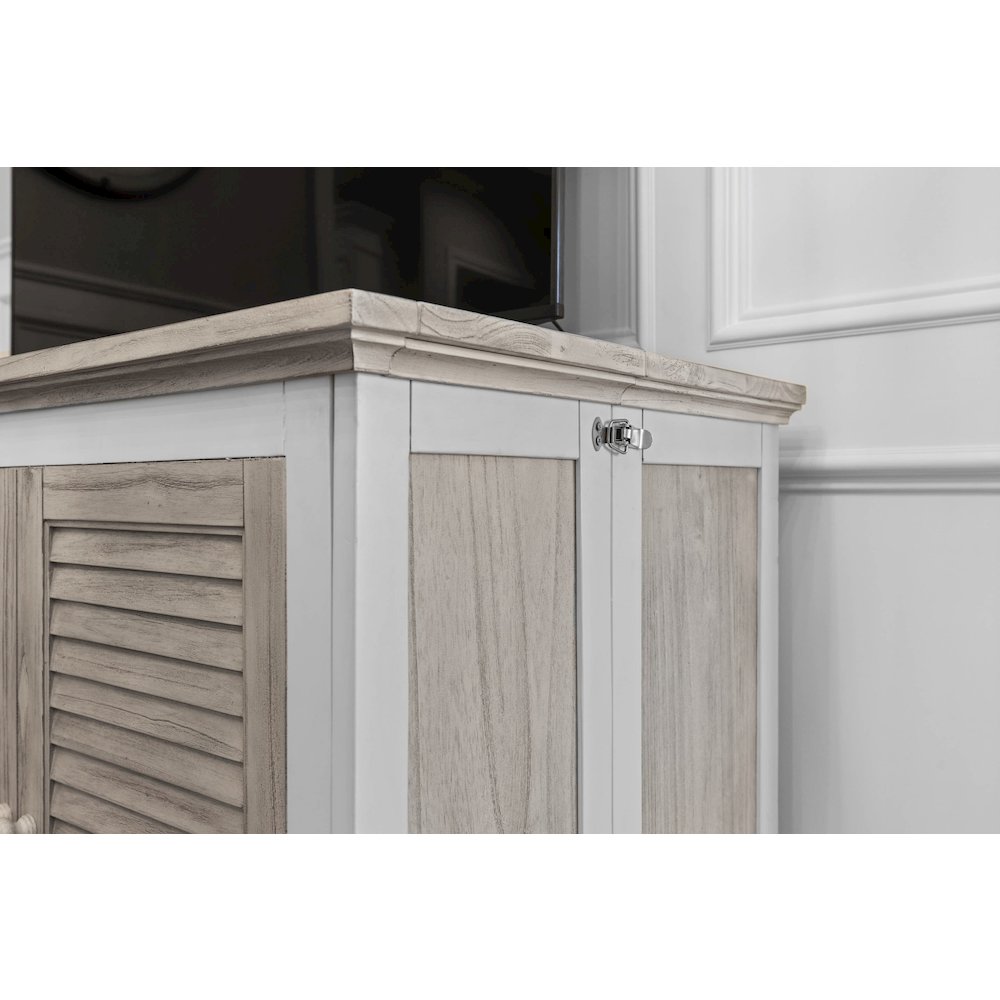 Islamorada - Queen Size Cabinet Bed with Mattress - Dapple Grey and Blanc Finish. Picture 12