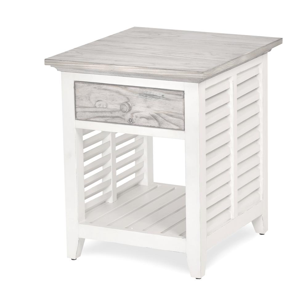 Islamorada - End Table - Dapple Grey and Blanc Finish. Picture 1