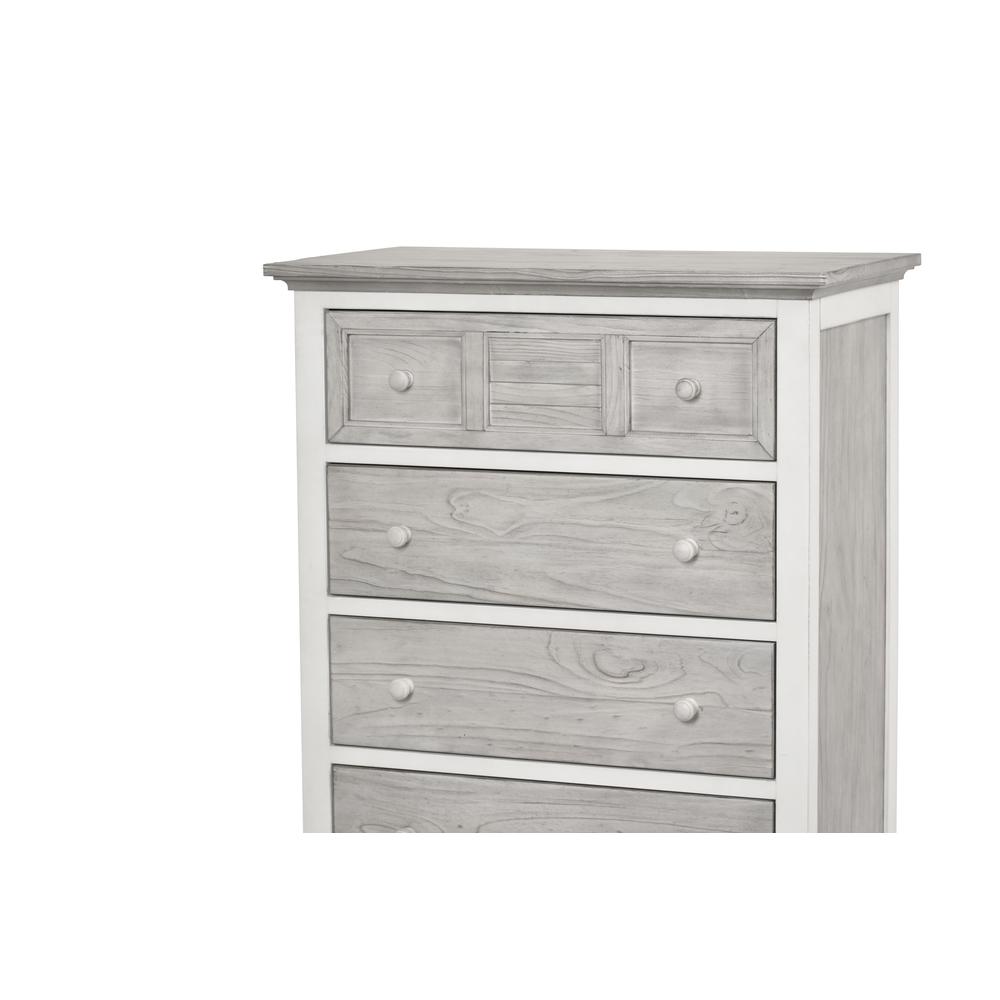 Islamorada - 5 Drawer Chest - Dapple Grey and Blanc Finish. Picture 1