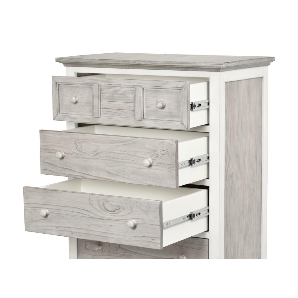 Islamorada - 5 Drawer Chest - Dapple Grey and Blanc Finish. Picture 2