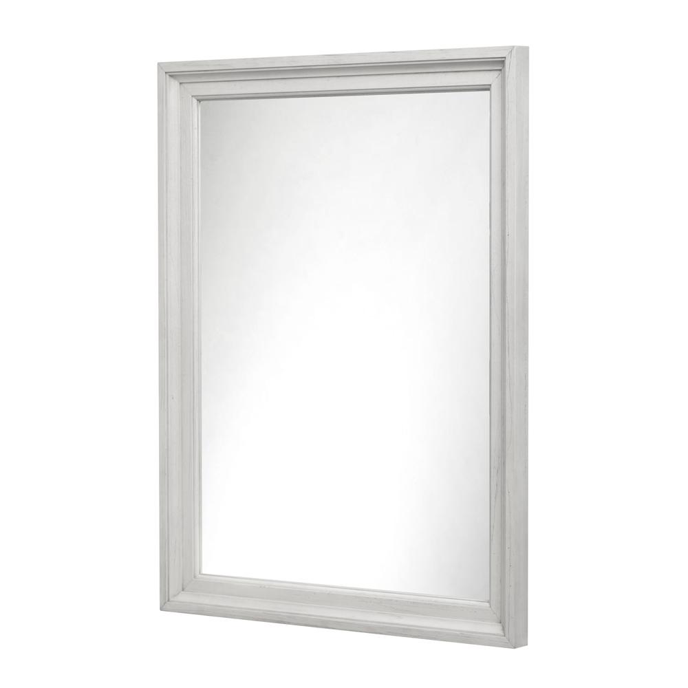 Surfside - Rectangular Dresser Mirror - Weathered White Finish. Picture 1
