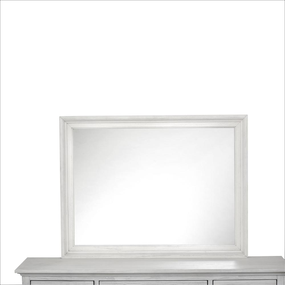 Surfside - Rectangular Dresser Mirror - Weathered White Finish. Picture 2