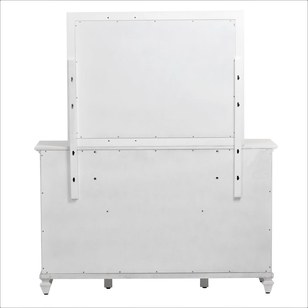 Surfside - Rectangular Dresser Mirror - Weathered White Finish. Picture 3