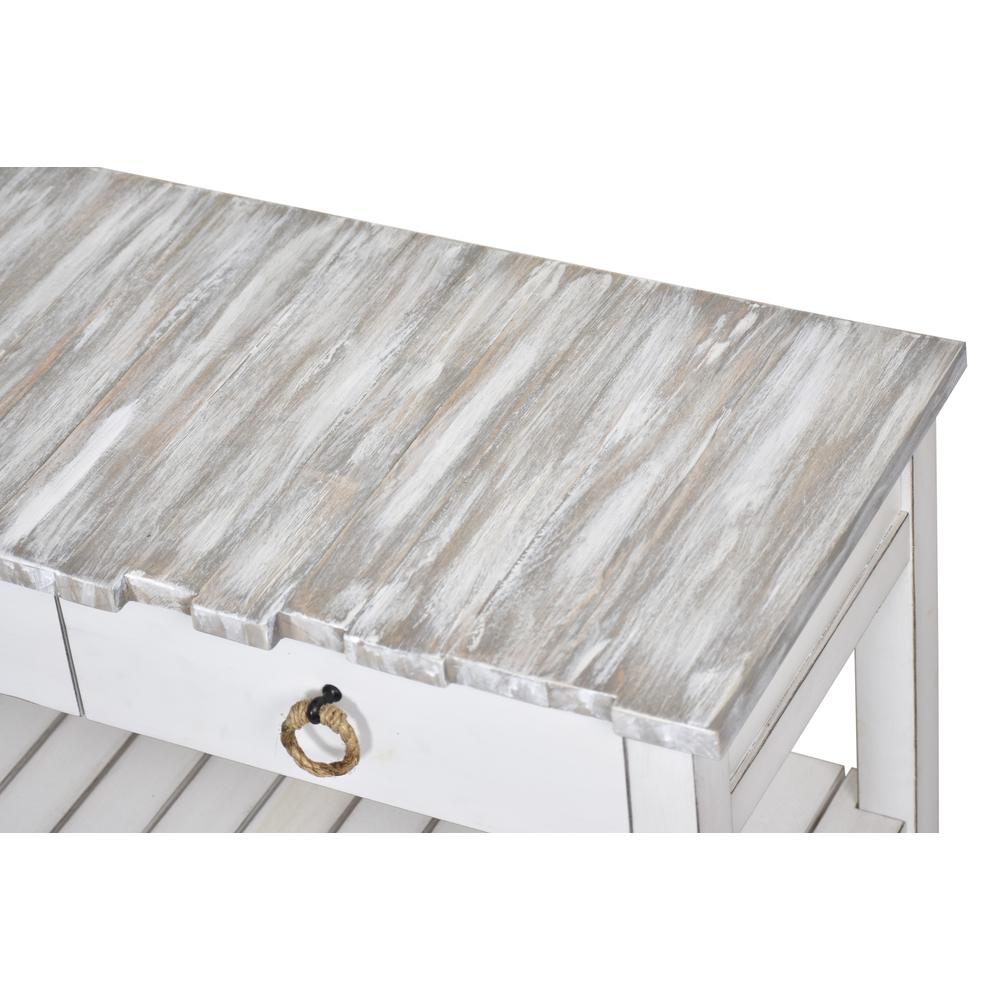 Picket Fence - Console Table - Distressed Grey, White Finish. Picture 2