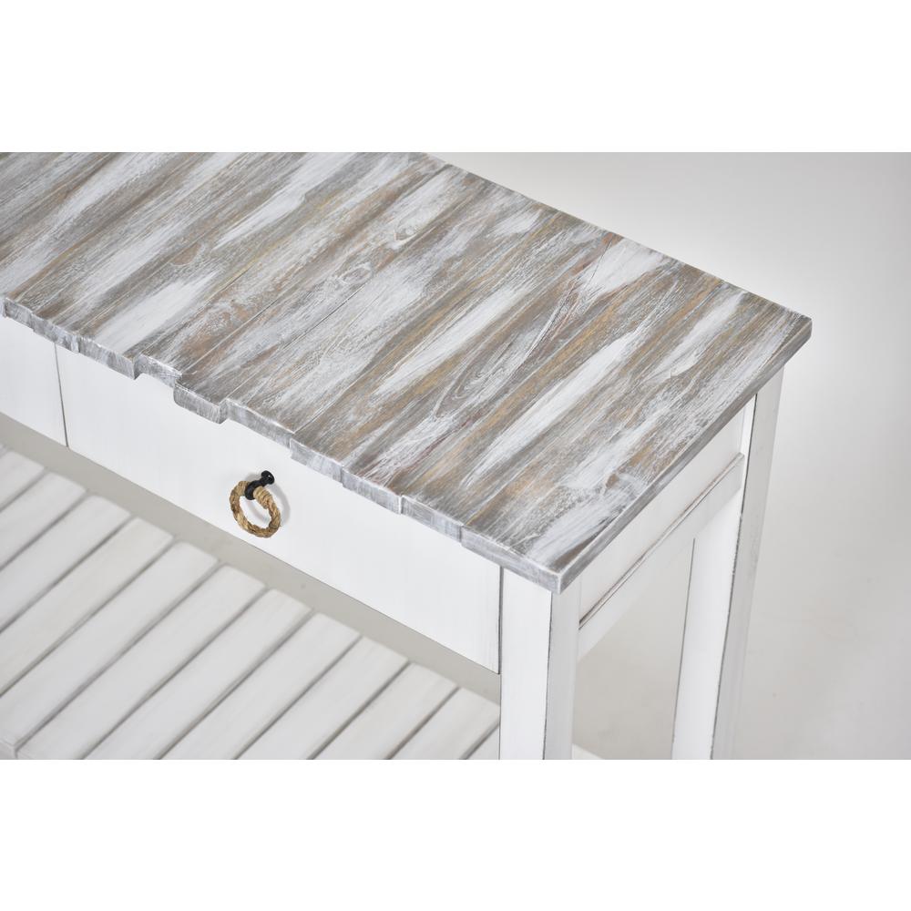 Picket Fence - Console Table - Distressed Grey, White Finish. Picture 3