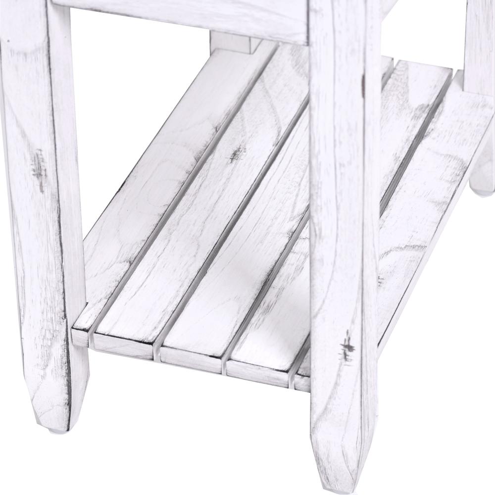 Picket Fence - Chairside Table - Distressed Bleu, White Finish. Picture 6