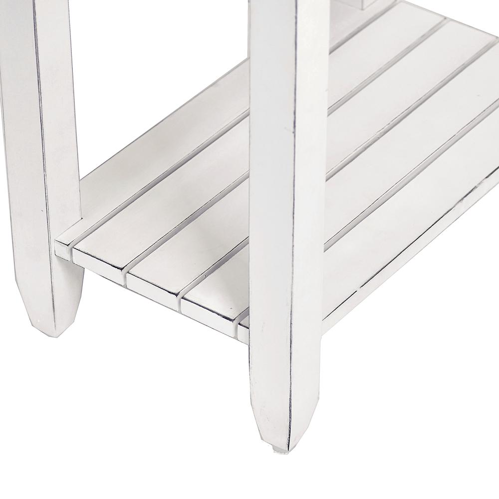 Picket Fence - Chairside Table - Distressed Grey, White Finish. Picture 8