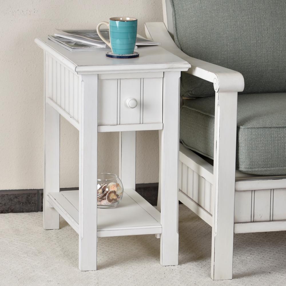 Monaco - Chairside Table - Blanc Finish. Picture 1