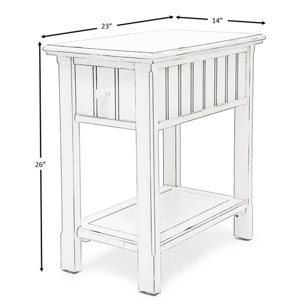 Monaco - Chairside Table - Blanc Finish. Picture 5