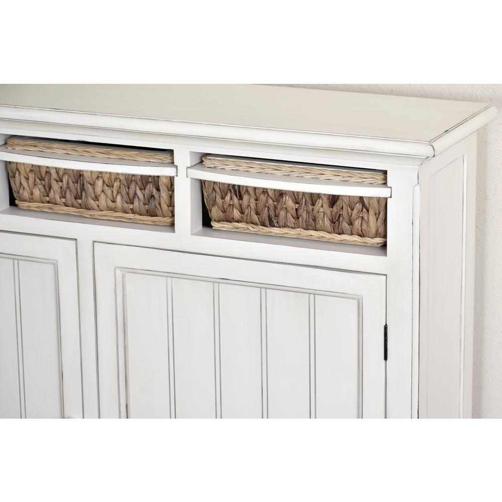 Monaco - Entry Cabinet with Baskets - Blanc Finish. Picture 2