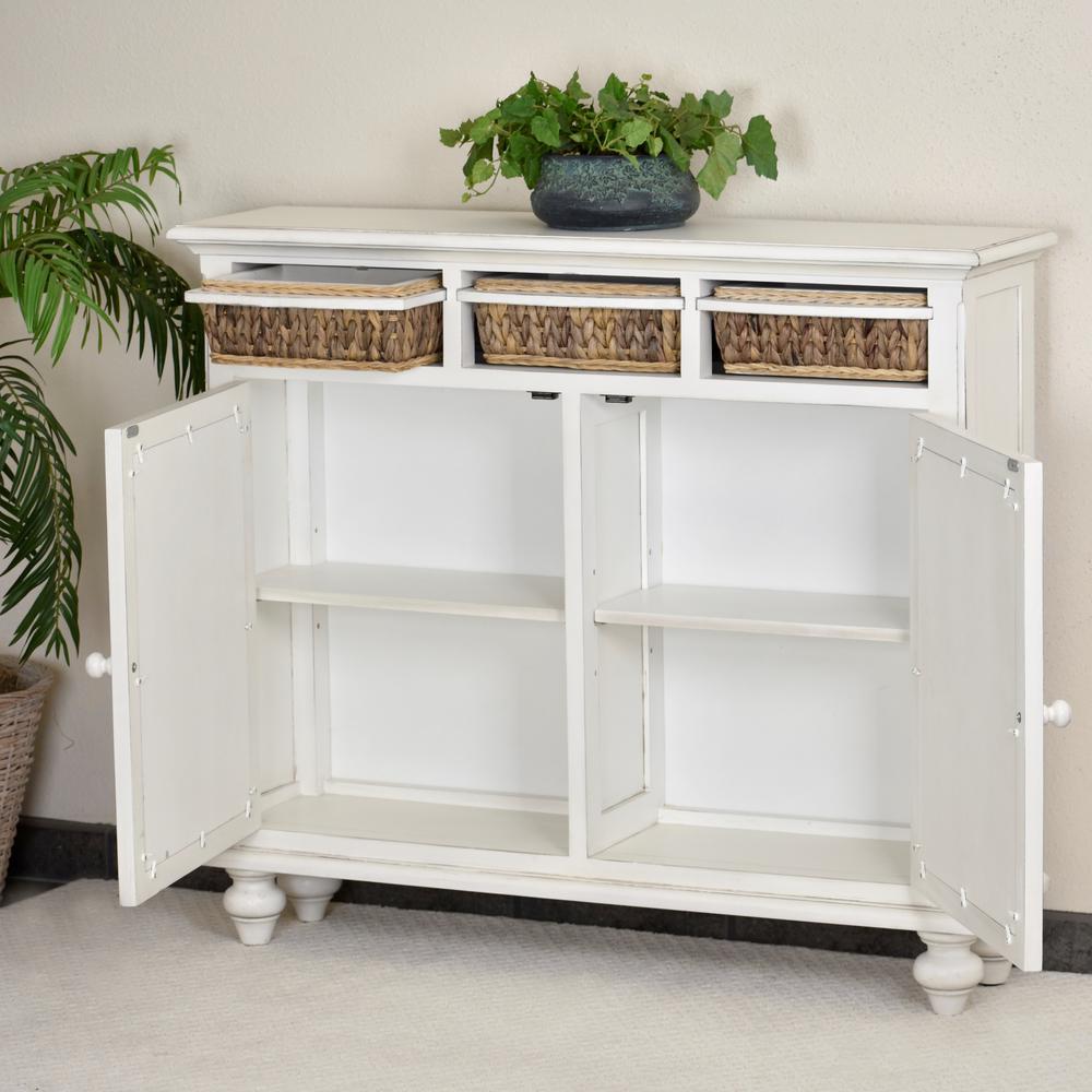 Monaco - Entry Cabinet with Baskets - Blanc Finish. Picture 5