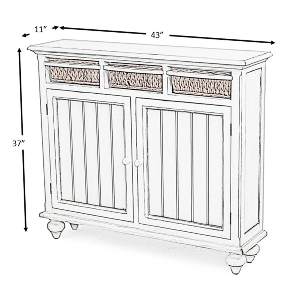 Monaco - Entry Cabinet with Baskets - Blanc Finish. Picture 6