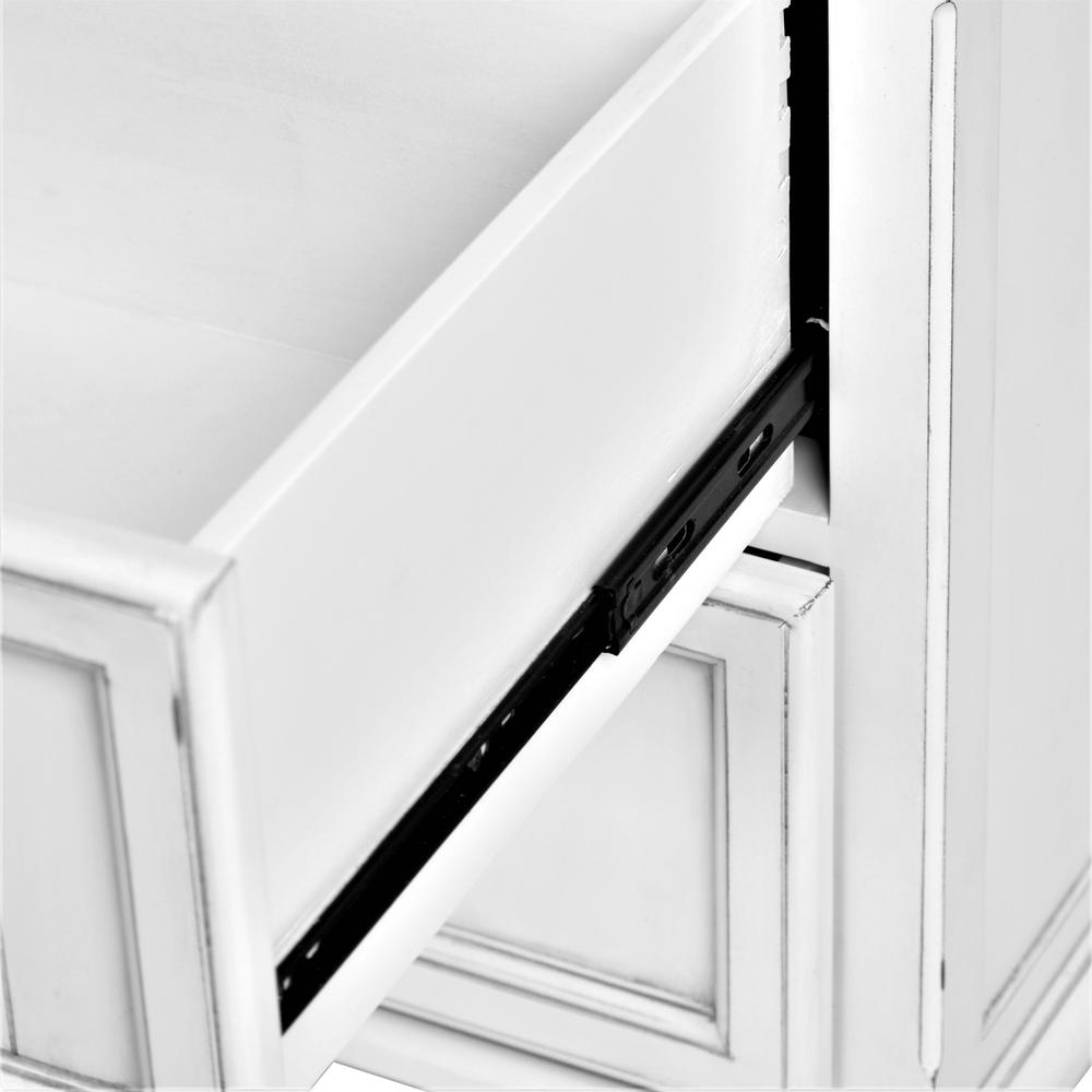 Monaco - 2 Drawer Nightstand with Power Strip and USB-A Port - Blanc Finish. Picture 2
