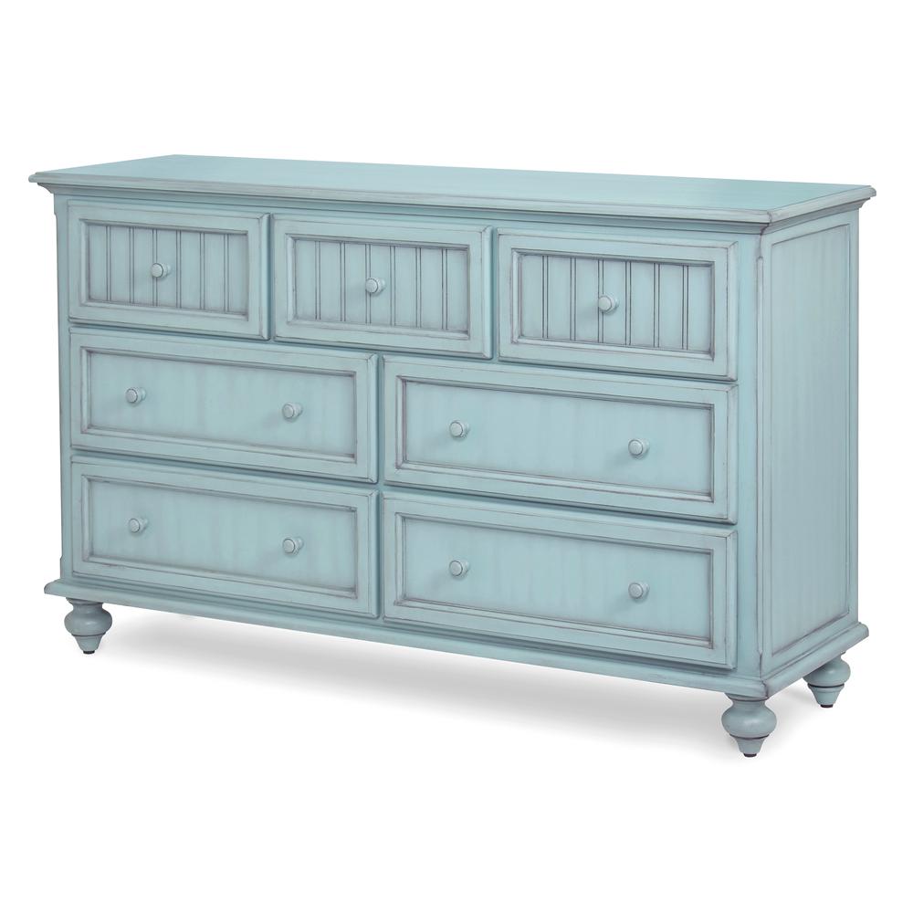 Monaco - 7 Drawer Dresser - Bleu Finish. Picture 1