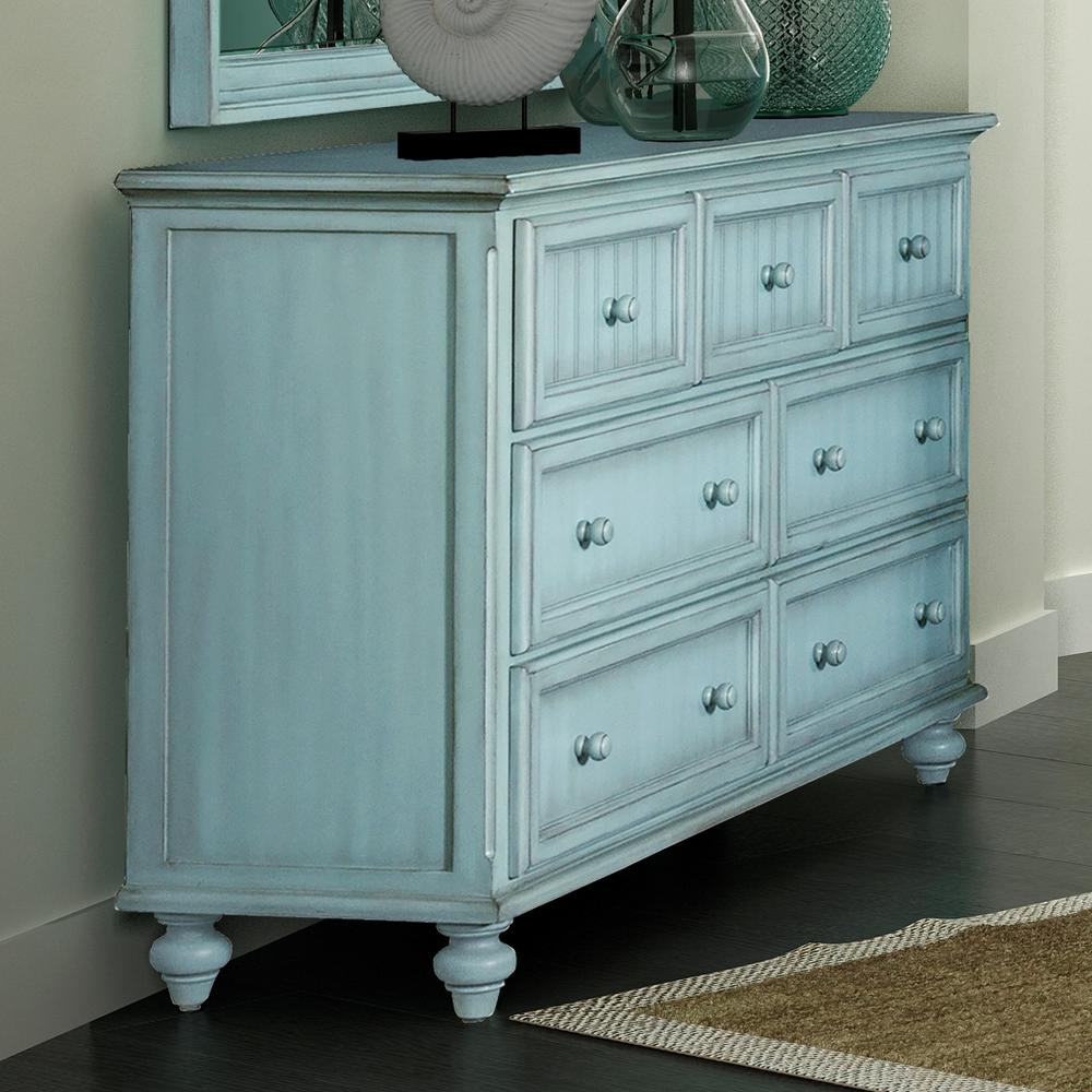 Monaco - 7 Drawer Dresser - Bleu Finish. Picture 2