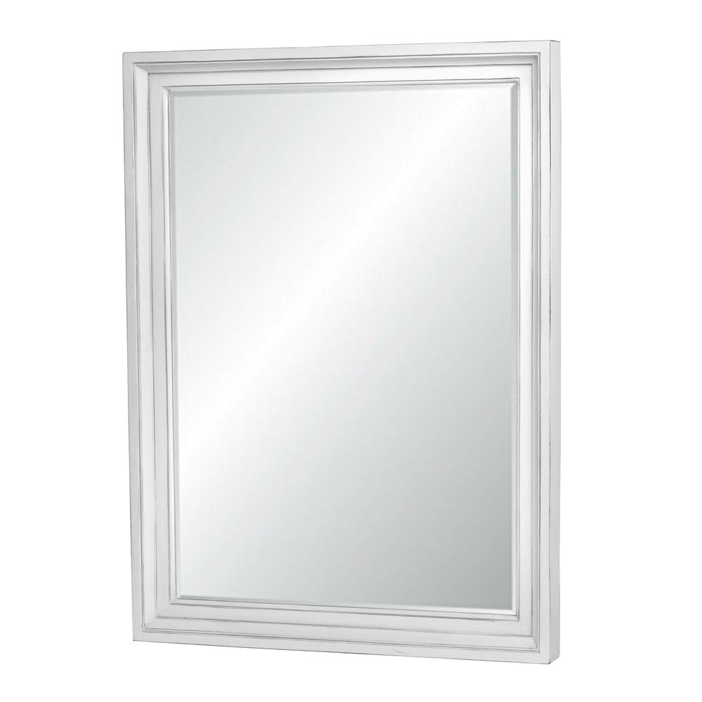 Monaco - Rectangular Beveled Dresser Mirror - Blanc Finish. Picture 1