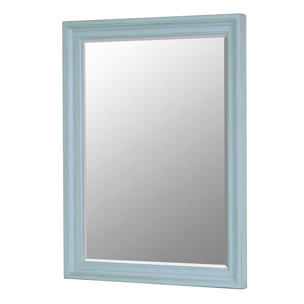 Monaco - Rectangular Beveled Dresser Mirror - Bleu Finish. Picture 2