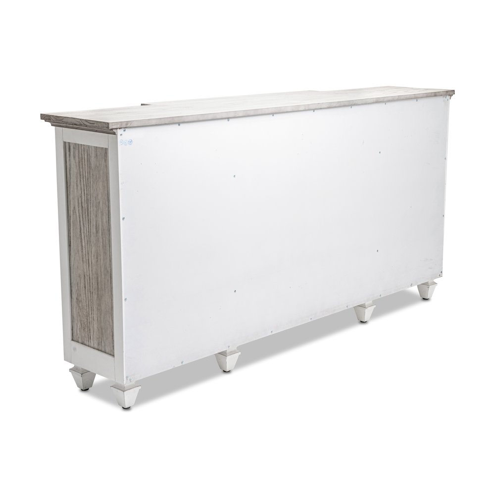 Islamorada - 4-Door Credenza - Dapple Grey and Blanc Finish. Picture 7